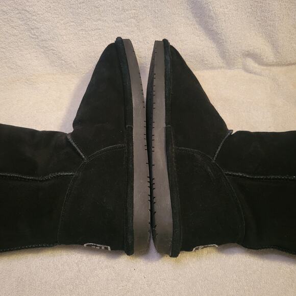 Winter Boots Bearpaw Black Suede Marissa Boots Wool Blend Collar womens size 10 - Picture 6 of 7